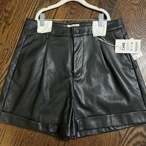 Black Leather Shorts